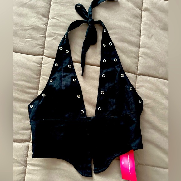 New With Tags Black Halter Top - Picture 1 of 2